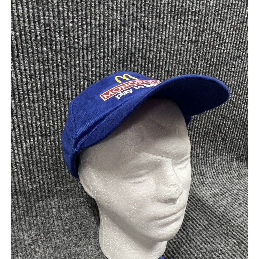 McDonalds 2012 Hat Monopoly Play To Win Blue Embroidered Cap Adjust Back Strap
